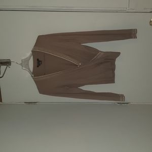 Tan and gold wrap sweater size medium, date night, girls night, spring, fall,